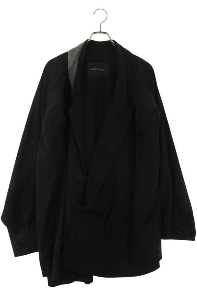 バレンシアガ サイズ:3  790797 TQT33 ダメージ加工 ダブルスリーブ 再構築テーラードジャケット 中古 SB01