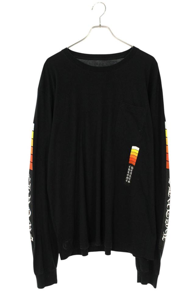 クロムハーツ サイズ:XL  CH L S  1 袖英字プリント長袖カットソー 中古 SJ02