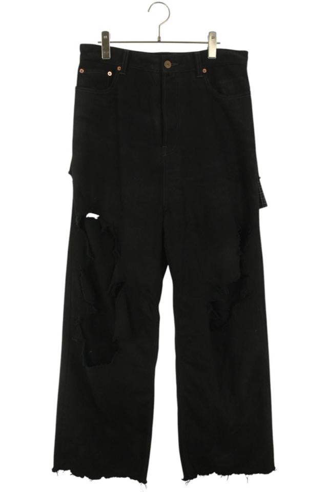 バレンシアガ サイズ:S  664265 TJW58 デストロイバギーデニムパンツ 中古 OM10