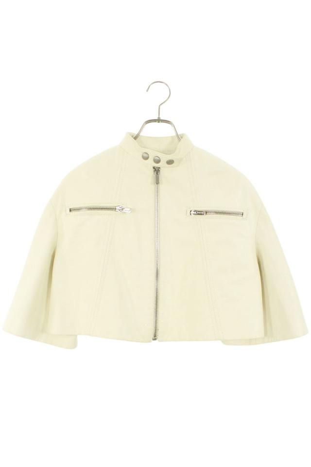 ミュウミュウ サイズ:36 MPV749 スタンドカラー半袖レザージャケット 中古 SB01