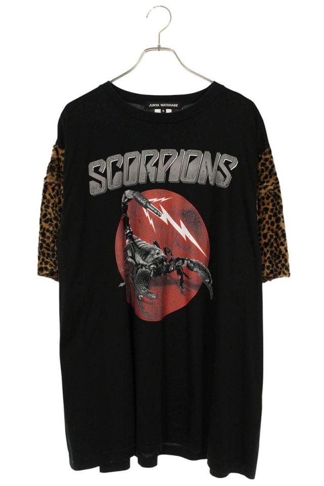 コムデギャルソンジュンヤワタナベ サイズ:S  22AW  JJ-T001 レオパード切り替えスコーピオンプリントTシャツ 中古 BS99