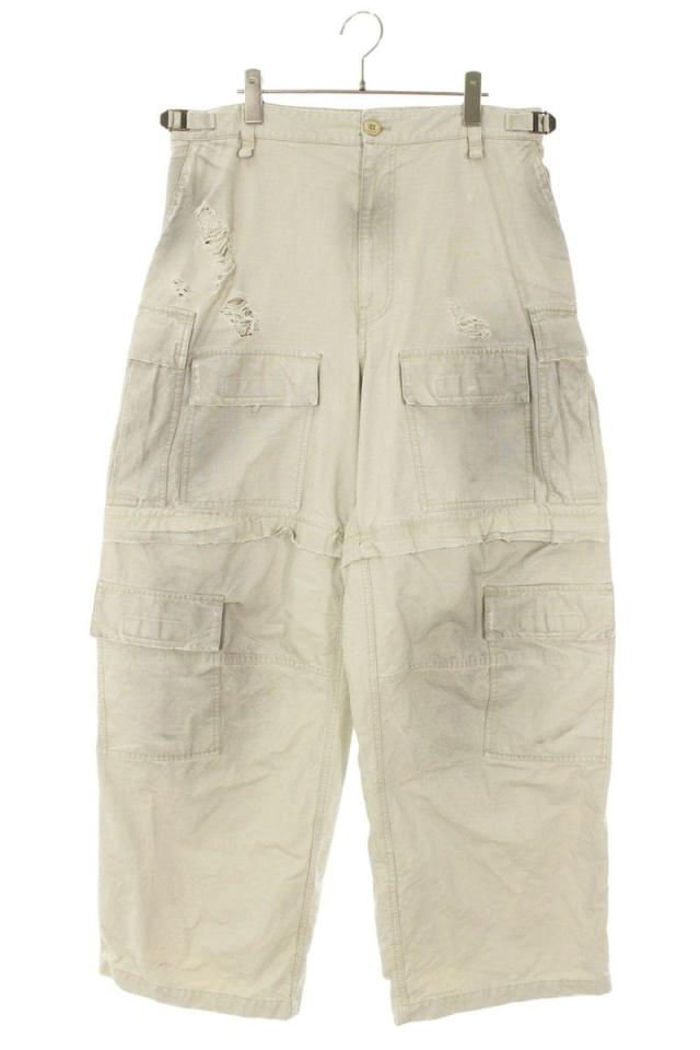 バレンシアガ サイズ:48  773255 TKP27 ダメージ加工ラージカーゴロングパンツ 中古 SB01