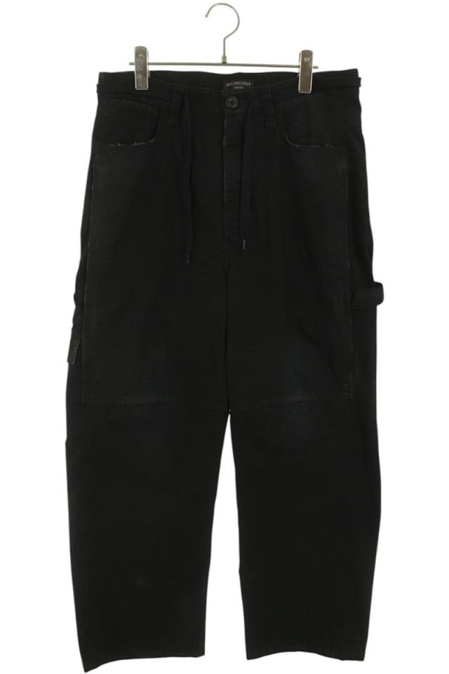 バレンシアガ サイズ:XXS  746491 TKP27 マルチポケットクロップドスケーターワイドカーゴロングパンツ 中古 SB01