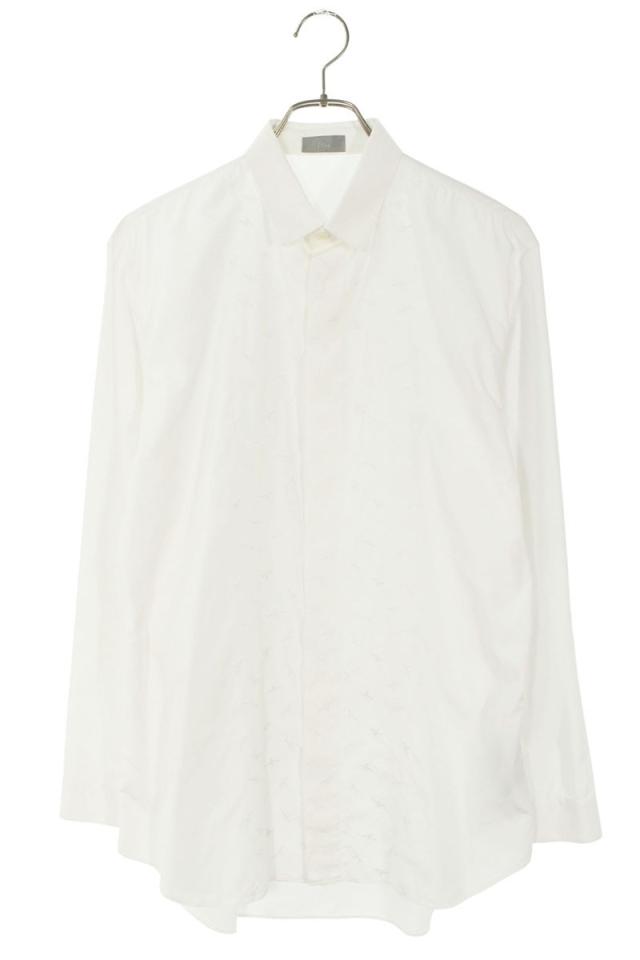 ディオールオム サイズ:39  18AW  433C529AH581 フロントBEE刺繍コットン長袖シャツ 中古 BS99