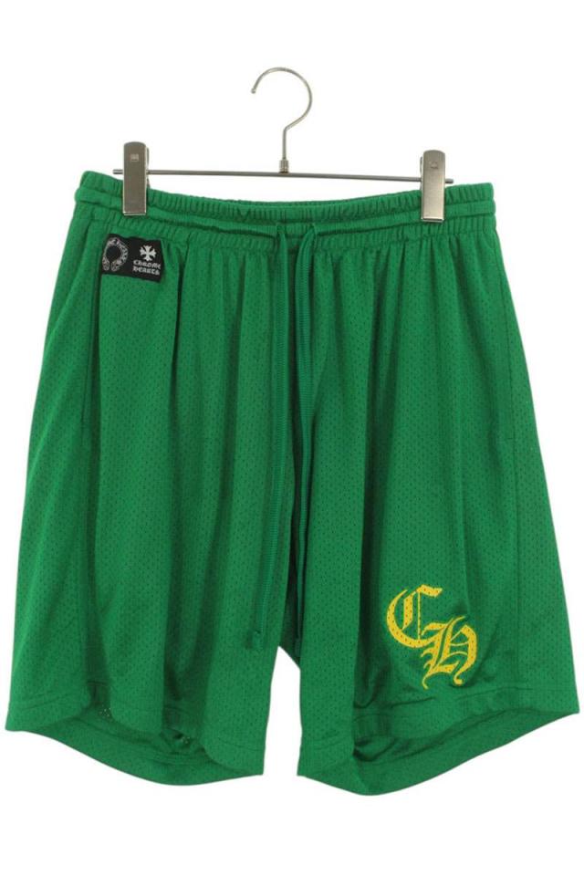 クロムハーツ サイズ:L  MESH VARSITY SHORTS CHプリントメッシュハーフパンツ 中古 SJ02