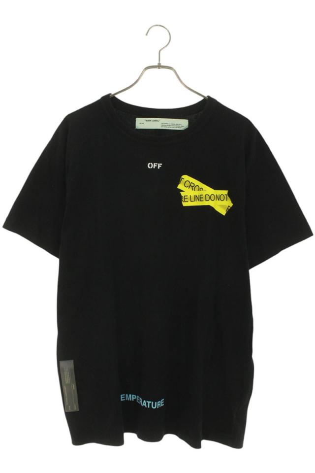 オフホワイト サイズ:M  OMAA002S18185006 ファイヤーテープオーバーサイズTシャツ 中古 BS99