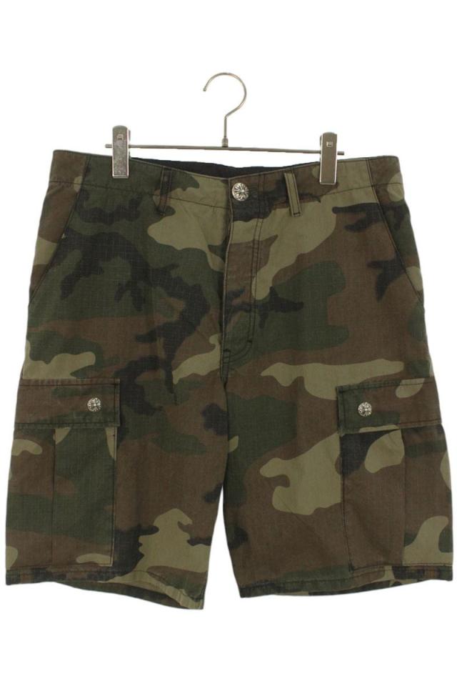 クロムハーツ サイズ:34インチ  Devil Dog Shorts クロスボールボタン迷彩ハーフパンツ 中古 SJ02