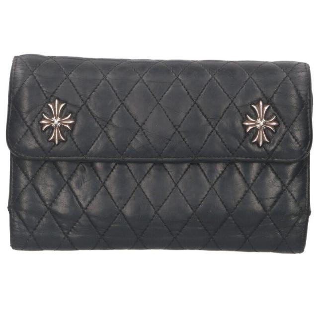 クロムハーツ WAVE4 QLT 3SNP #4ウェーブキルティングレザーウォレット財布 中古 GZ11