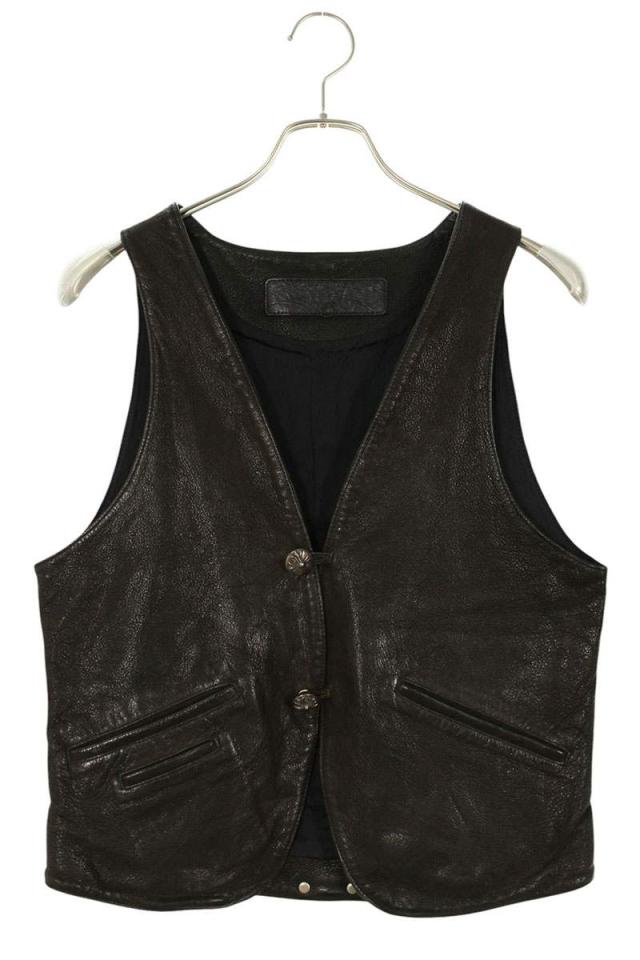 クロムハーツ   CLASSIC 2B LTHR クロスボールボタンデストロイレザーベスト 中古 SJ02