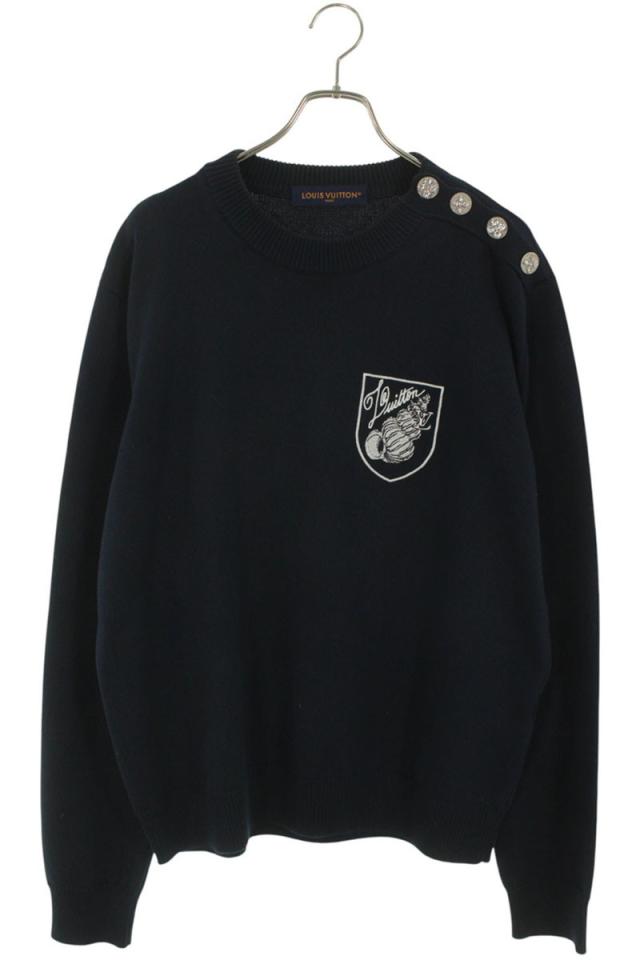 ルイヴィトン サイズ:XL  24AW  RM242MM TBY HRN13W フロント刺繍ニット 中古 OM10