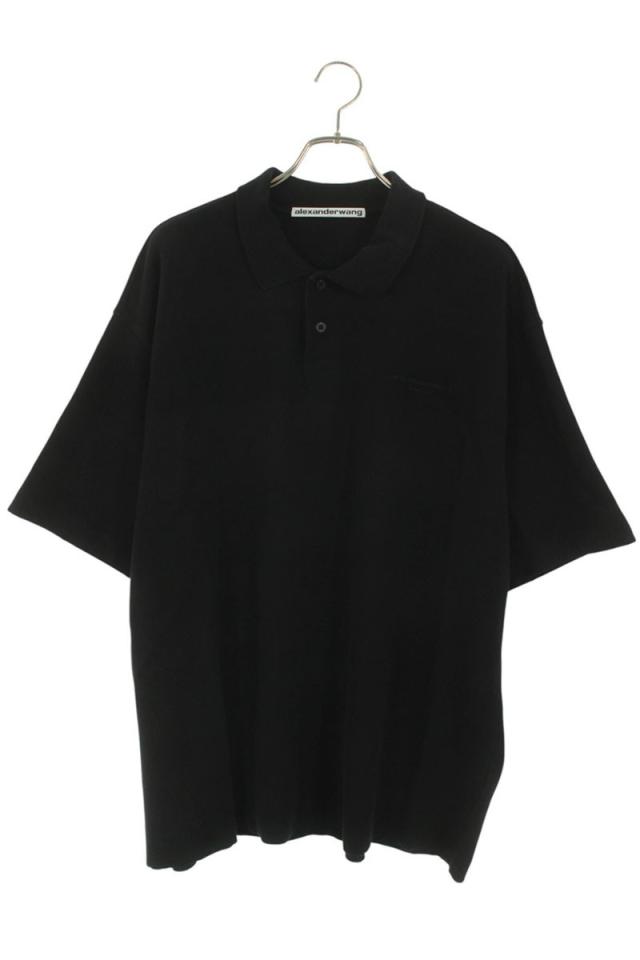 アレキサンダーワン サイズ:L  6CC3251094 ロゴ刺繍オーバーサイズ半袖ポロシャツ 中古 SB01