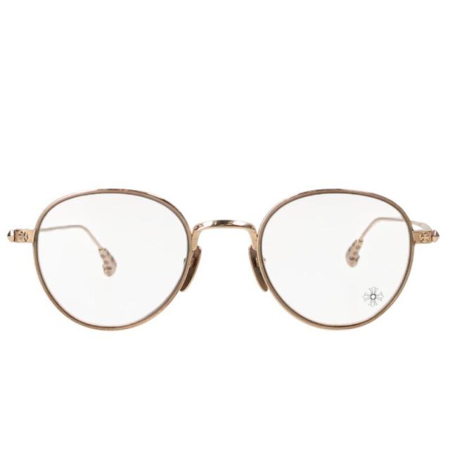 クロムハーツ サイズ:49□22-150 BONE PRONE IV CHプラステンプルメタルフレーム眼鏡 中古 GZ11