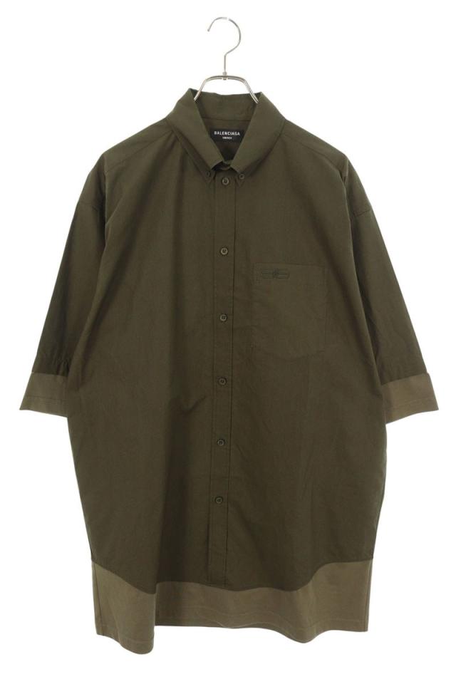バレンシアガ サイズ:37  699195 TMM44 BBアイコンレイヤード半袖シャツ 中古 BS99