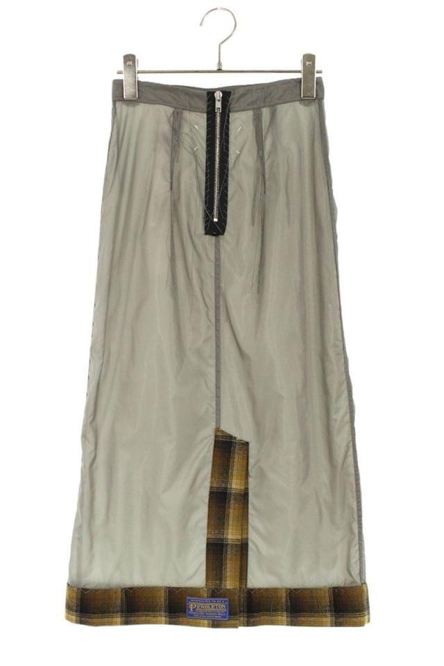 メゾンマルジェラ  ペンドルトン サイズ:36  24SS  S51ME0013 チェック切替ナイロンスカート 中古 BS99