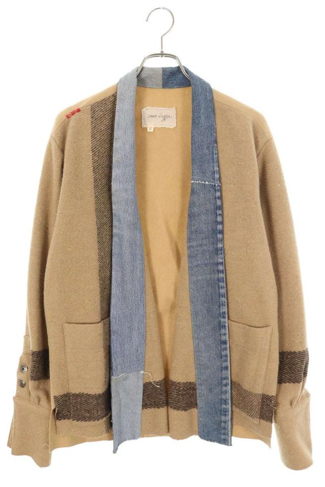 グレッグローレン サイズ:2  STRIPED BLANKET BOXY KIMONO ブランケットボクシーキモノブルゾン 中古 BS99