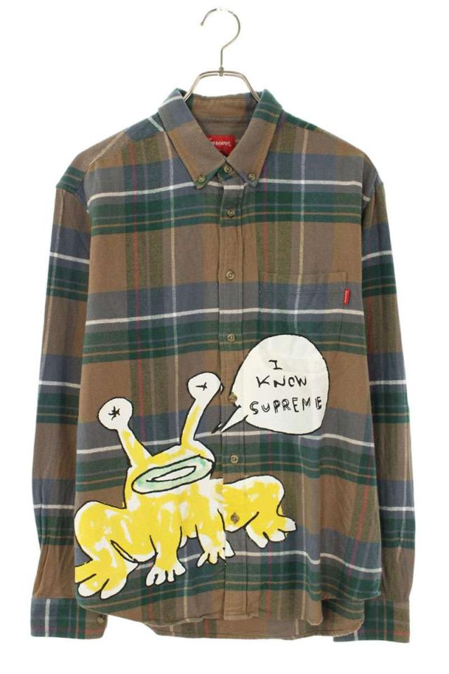 シュプリーム サイズ:S  20SS  Daniel Johnston Plaid Shirt ダニエルジョンストンチェック長袖シャツ 中古 BS99