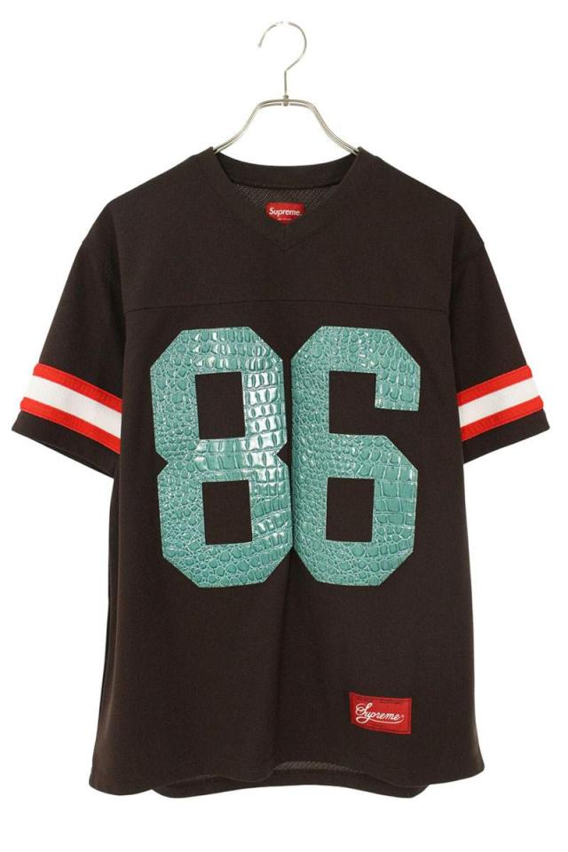 シュプリーム サイズ:S  22SS  Faux Croc Football Jersey フェイククロコフットボールゲーム半袖シャツ 中古 BS99