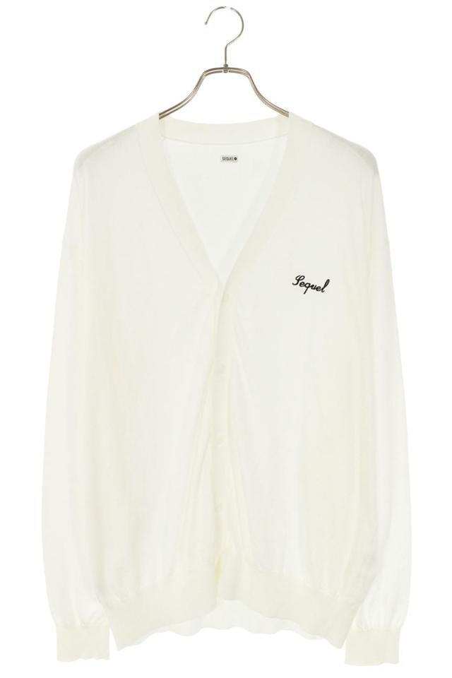 シークエル サイズ:L ロゴ刺繍ニットカーディガン 中古 BS99