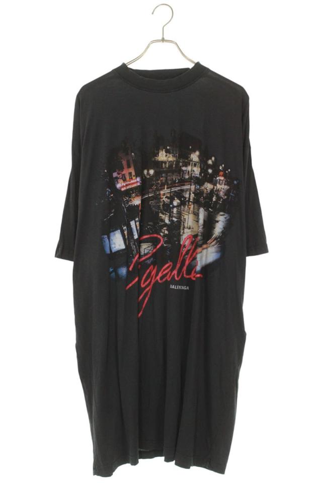 バレンシアガ サイズ:4  787349 TRV01 ピガールプリントオーバーサイズTシャツ 中古 SB01