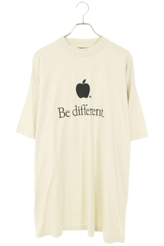 バレンシアガ サイズ:3  22AW  712398 TNVB3 Be different刺繍Tシャツ 中古 OM10