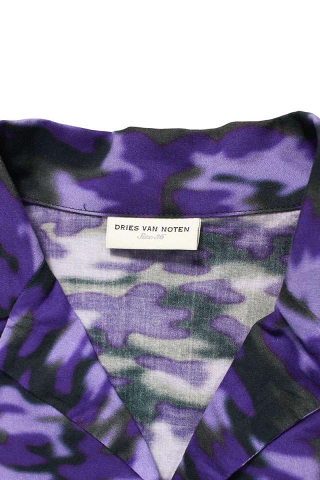 ドリスヴァンノッテン サイズ:36 オープンカラーショート丈迷彩半袖