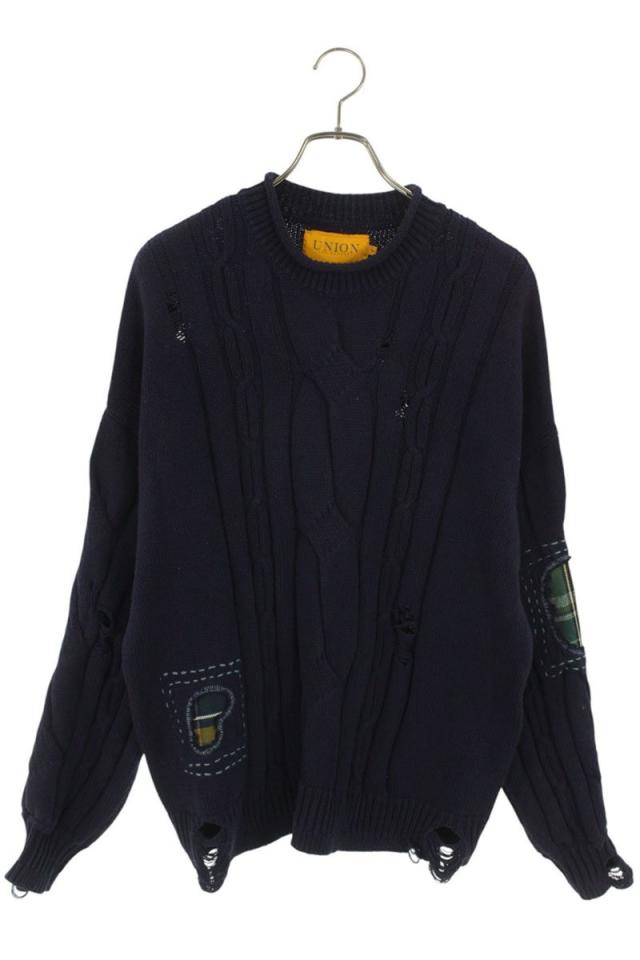 ユニオン サイズ:1 ケーブル編みダメージ加工ニット 中古 BS99