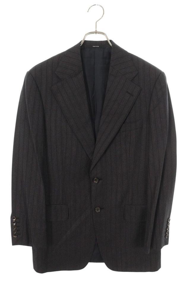 グッチ サイズ:46  131249 Z2208 ノッチドラペル2Bストライプジャケット 中古 BS99