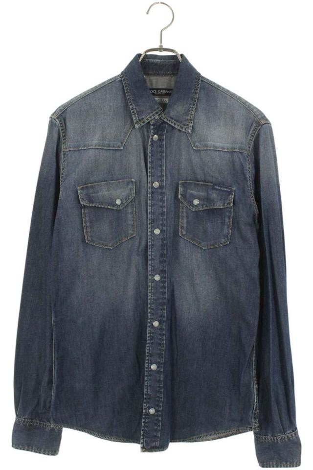 ドルチェアンドガッバーナ サイズ:39  G5BA3D ウォッシュ加工デニムウエスタン長袖シャツ 中古 BS99
