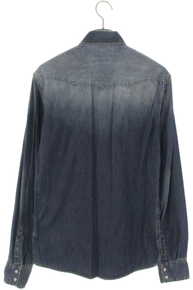 ドルチェアンドガッバーナ サイズ:39  G5BA3D ウォッシュ加工デニムウエスタン長袖シャツ 中古 BS99 ドルチェアンドガッバーナ サイズ:39 G5BA3D ウォッシュ加工デニム
