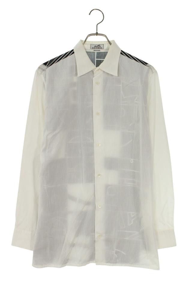 エルメス サイズ:39 バック総柄切り替え長袖シャツ 中古 BS99