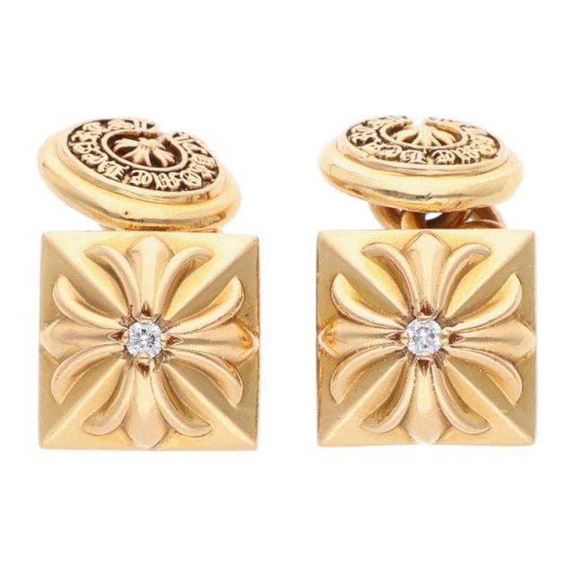 クロムハーツ   22K CUFF LINKS CH PLUS 1ダイヤ ゴールドカフス 中古 SJ02