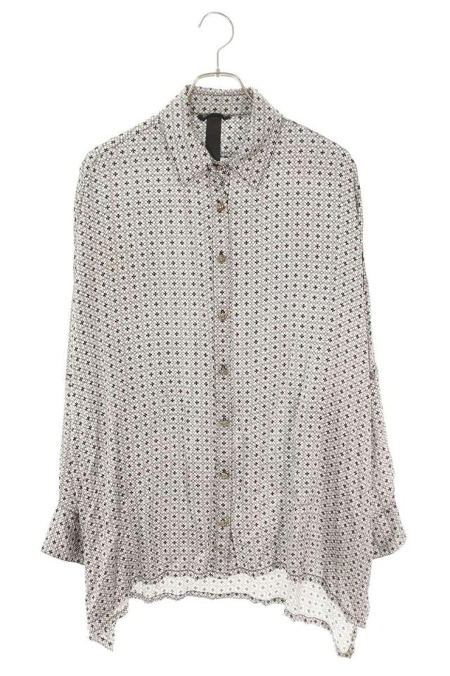 クロムハーツ サイズ:M  MAHAL KITA CHプラス総柄シルク長袖シャツ 中古 SJ02