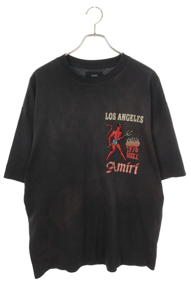アミリ サイズ:M ラインストーンロゴデザインTシャツ 中古 SB01