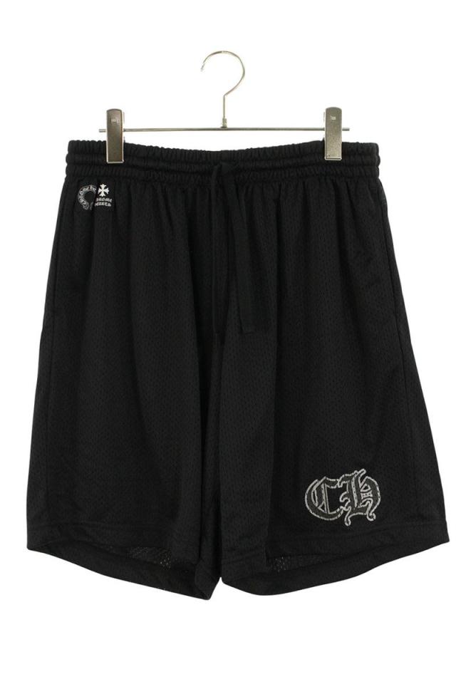 クロムハーツ サイズ:L  MESH VARSITY SHORTS CHプリントメッシュハーフパンツ 中古 SJ02