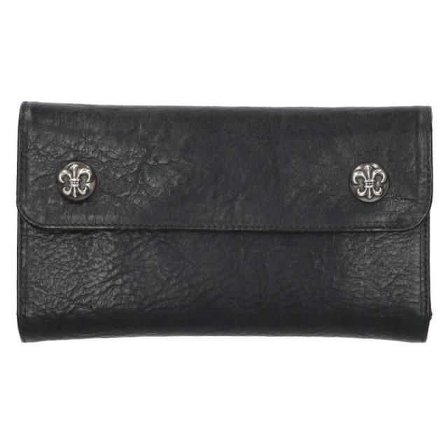 クロムハーツ   WAVE BS FLUER ウェーブ BSフレアボタンレザーウォレット財布 中古 GZ11