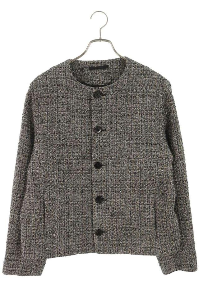 ユハ サイズ:3 ツイードノーカラージャケット 中古 BS99