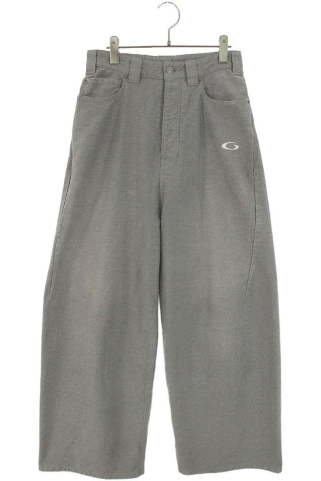 バレンシアガ サイズ:XS  838695 TSWB3 ロゴ刺繍ワイドレッグデニムパンツ 中古 SB01