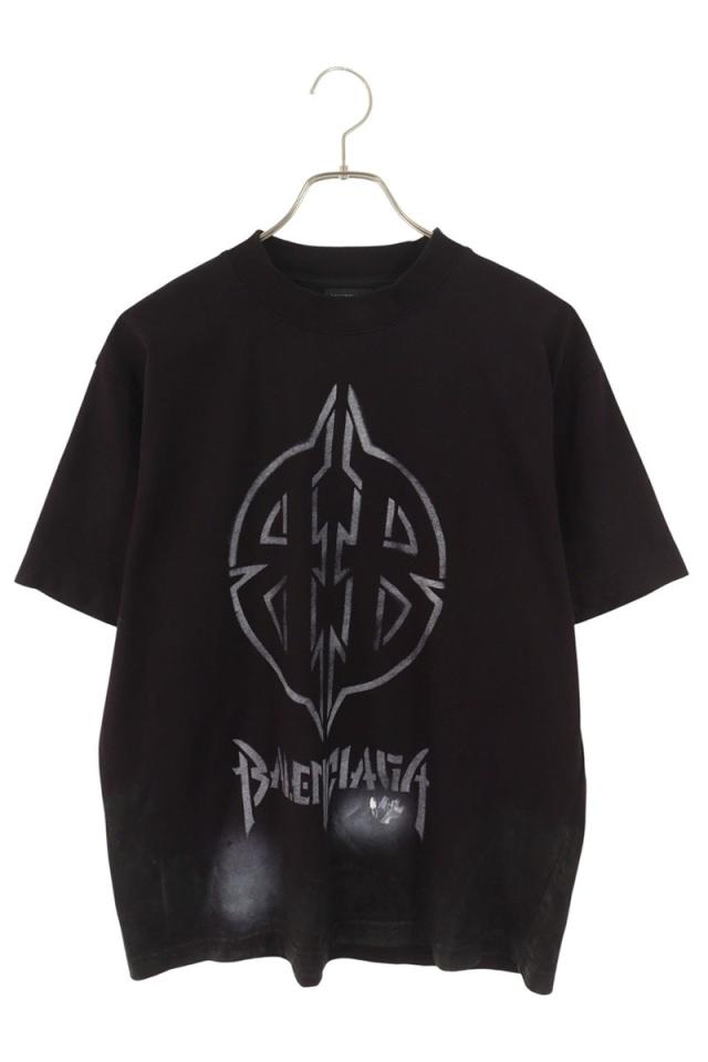 バレンシアガ サイズ:L  790375 TQVT1 メタルBBロゴTシャツ 中古 SB01