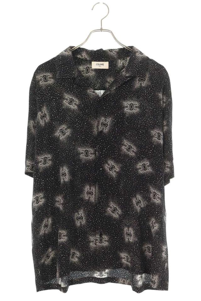 セリーヌ サイズ:40  24AW  2C946932W.38CE トリオンフ総柄シルク半袖シャツ 中古 SB01