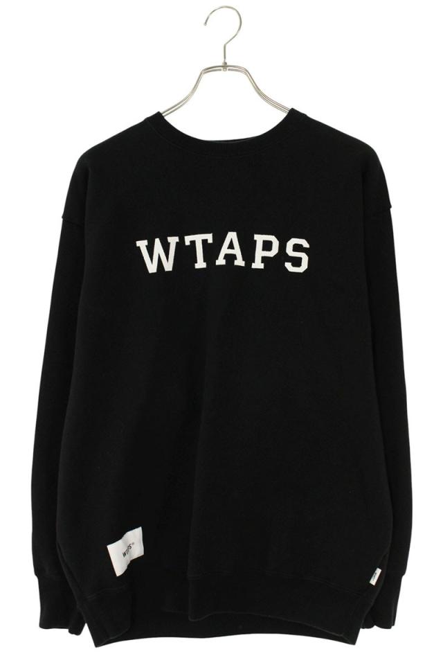 ダブルタップス サイズ:2  241ATDT-CSM03 ACADEMY SWEATER COTTON. COLLEGE ロゴクルーネックスウェット 中古 BS99