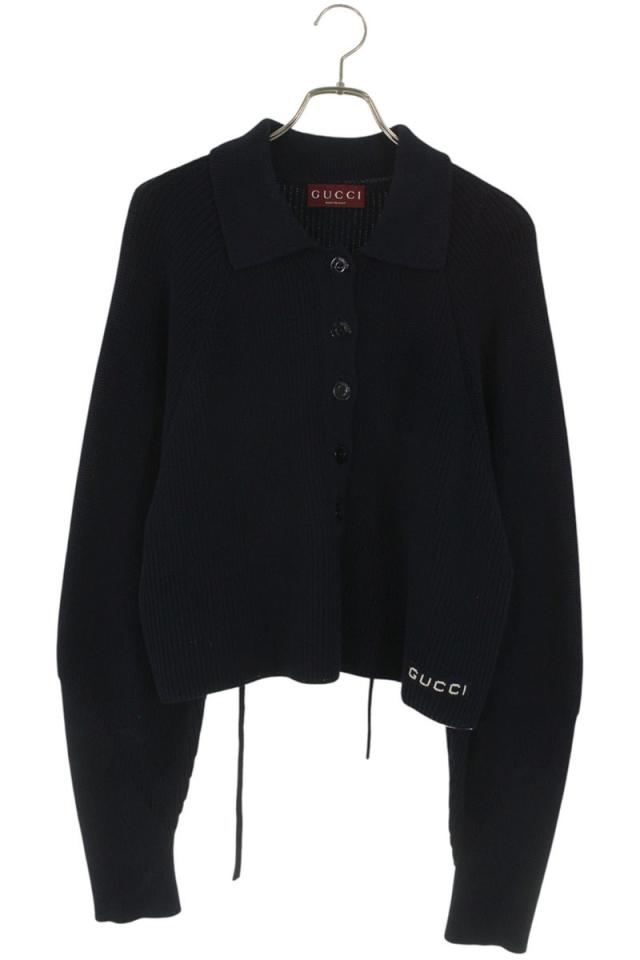 グッチ サイズ:L  786464 XKD2S クロップドハーフボタンニット 中古 OM10