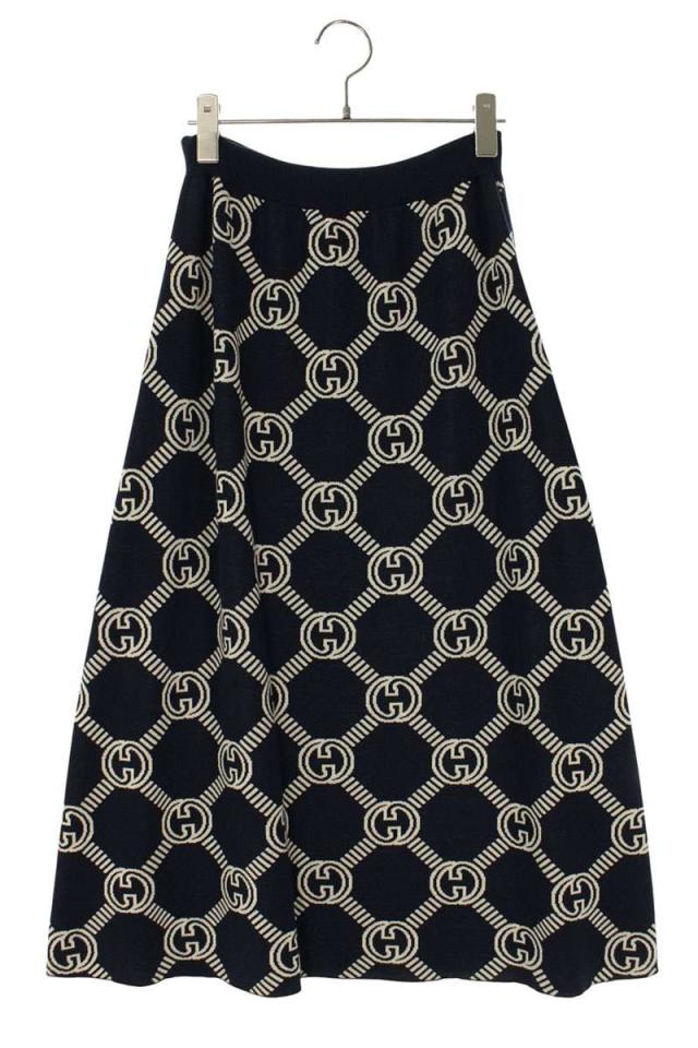 グッチ サイズ:L  692700 XKCB2 GGウールジャガードロングスカート 中古 BS99