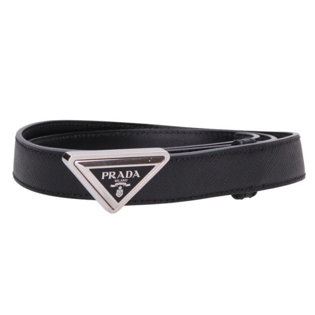 プラダ サイズ:80  1CC522 三角ロゴプレートサフィアーノレザーベルト 中古 SB01