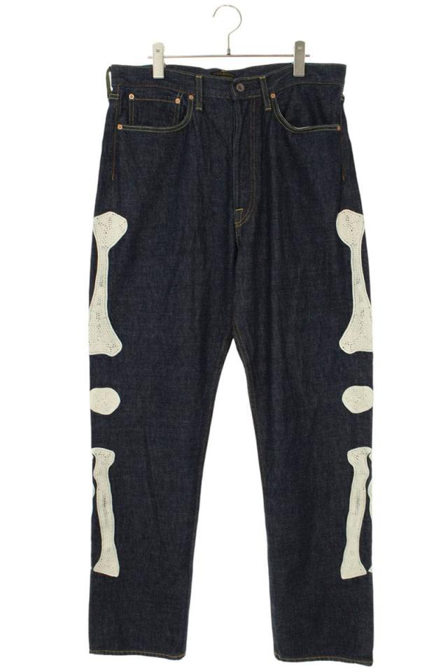 キャピタル サイズ:34インチ  EK-1528LPA 12.5ozメキシカンタキシード ボーン刺繍デニムパンツ 中古 SB01