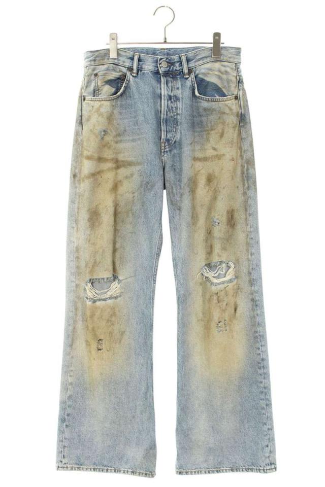 アクネストゥディオズ サイズ:30/32  2021M PENICILLIN クラッシュユーズド加工ルーズフィットデニムパンツ 中古 SB01