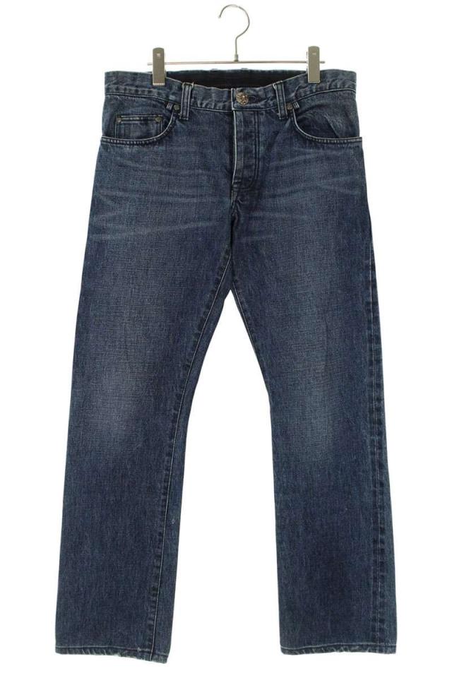 クロムハーツ サイズ:31インチ JEAN STRTLG FBRC クロスボールボタンストレートデニムパンツ 中古 OK15