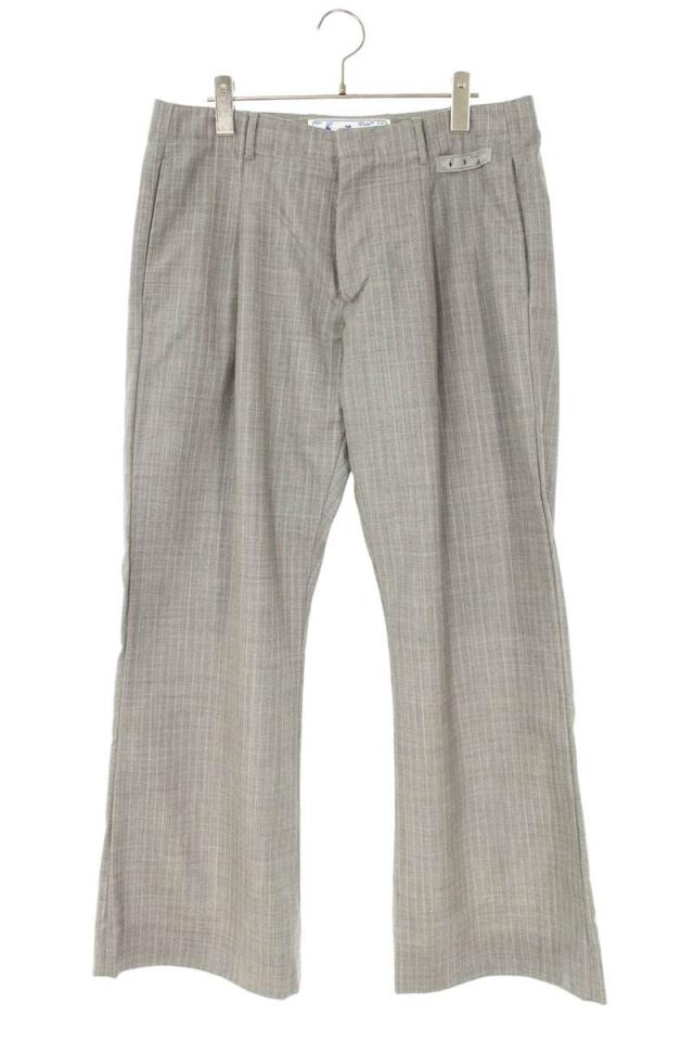 オフホワイト サイズ:48  OMCA171R21FAB001 ストライプスラックスロングパンツ 中古 BS99