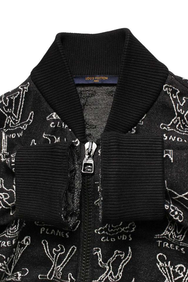 ルイヴィトン サイズ:XS  21SS  RM211M ZMH HKY21W LVカートゥーンジャカードジップスルージップアップブルゾン 中古 OM10 ルイヴィトン サイズ:XS 21SS RM211M ZMH HKY21W LVカートゥーンジャ