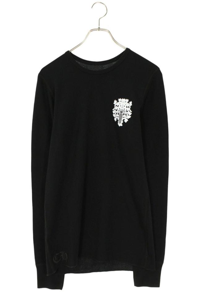 クロムハーツ サイズ:M  Thermal L S バックダガープリントサーマル長袖カットソー 中古 OS06