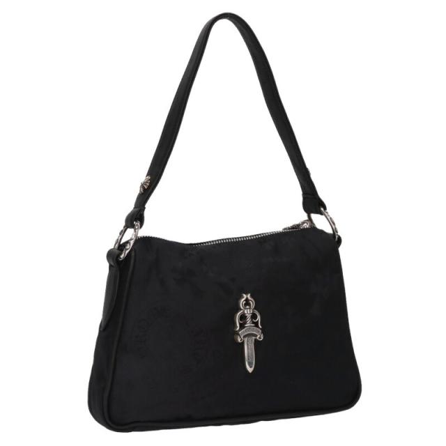 クロムハーツ   CHICKEN NUGGET SM チキンナゲット ラージダガーレザー切替ナイロンショルダーバッグ 中古 SJ02